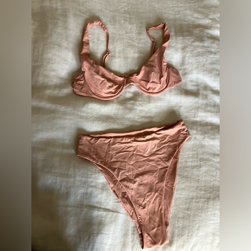 Riot Swimwear Bikini in Terracotta Pink